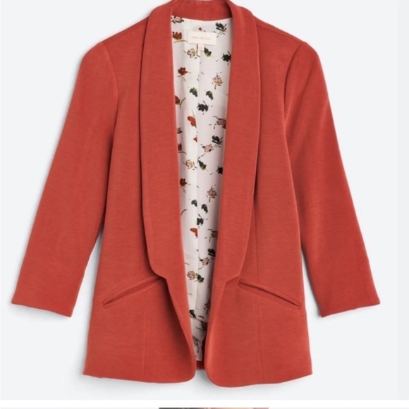 Skies are Blue Hannah Modal Scuba Blazer large burnt orange - Picture 3 of 14